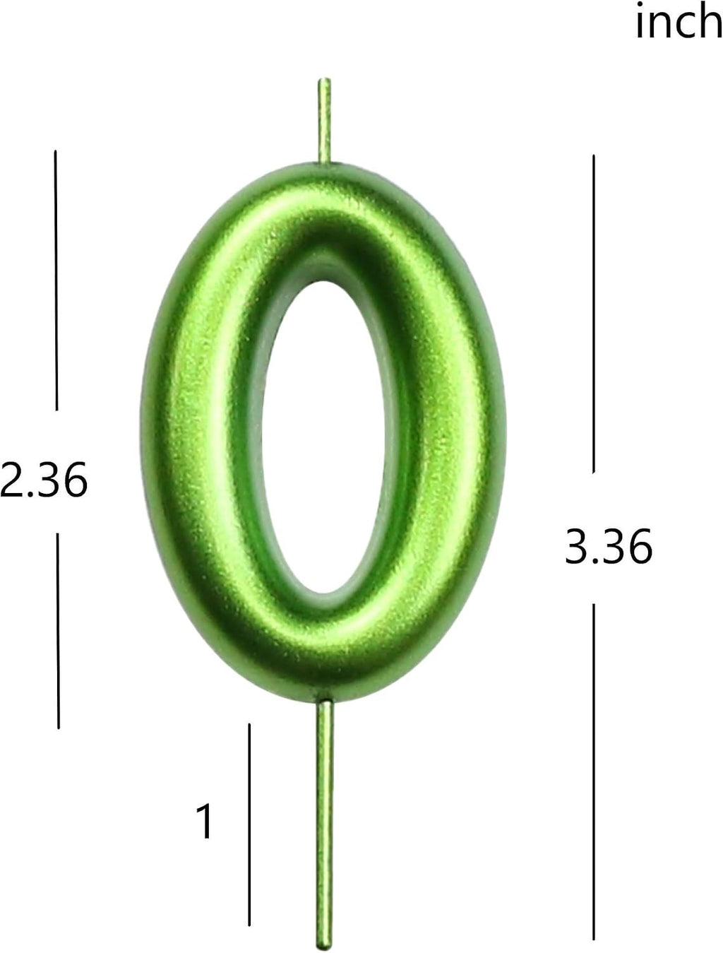 DERVENTA Green Number 0 Candle 2.36 Inch Party Cake Decoration | Made of premium wax smoke-free & anti-deformation ideal cake topper for birthdays anniversaries & brunch desserts