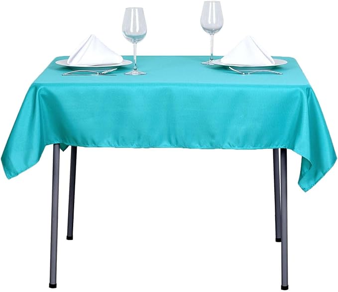 Efavormart 54x54 Turquoise Wholesale Linens Seamless Polyester Square Linen Tablecloth for Wedding Banquet Party Restaurant