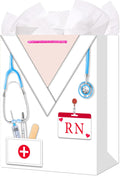 HEYINSHEN Nurse Graduation Gifts Bag 13" Large Congrats Nurses Gift Bag with Tissue Paper & Handles Gifts Bag for Nursing Grads Medical School Graduation Decor Nurse Week Celebrations