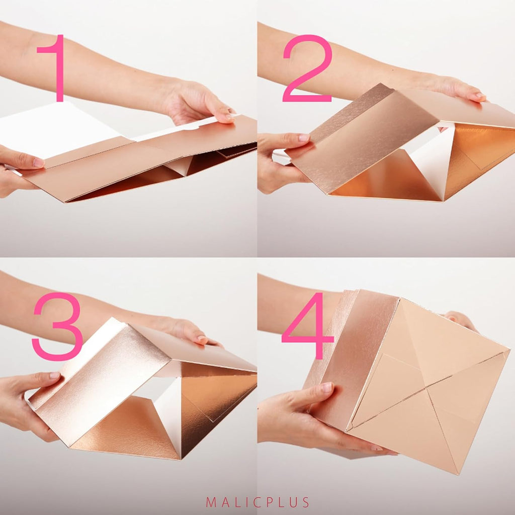 MALICPLUS 10 Gift Boxes 9.5x6.5x4 Inches Gift Boxes with Lids Boxes for Gifts Bridesmaid Proposal Boxes, Rose Gold Gift Box Bulk for Light Weight Gifts, Crafting