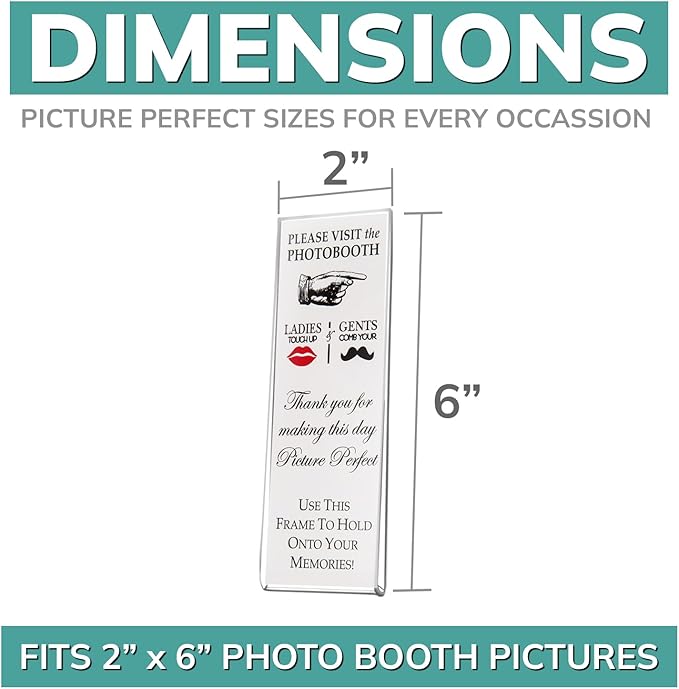 pbf PHOTO BOOTH FRAMES 2x6 Magnetic Picture Frames for Refrigerator | 2 x 6 Clear Magnetic Acrylic Frames for Photo Strips | Magnetic Photo Holders for Fridge, Locker, Sign Holder (100-Pack)