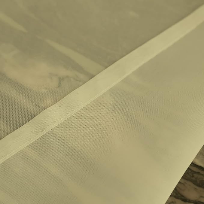 Window Light Yellow Sheer Curtains 120 Inches Long 2 Panels Sheer Curtain Basic Rod Pocket Panel for Bedroom Children Living Room Yard Kitchen (Light Yellow, 52" W x 120" L | 2 pcs)
