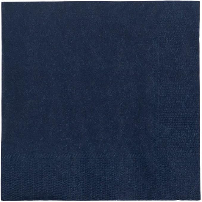 JAM PAPER Small Beverage Napkins - 5 x 5 - Navy Blue - 50/Pack