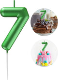 Green Number 7 Candle Happy Birthday 3D Number Candles for Birthday Cake Party Decoration Wedding Anniversary Celebration Supplies