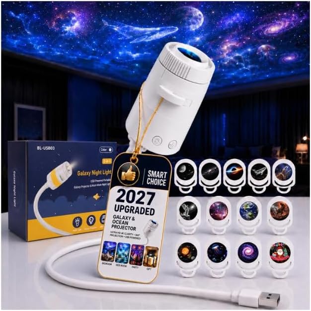 upgrade 2 in 1 galaxy projector night light, main product view