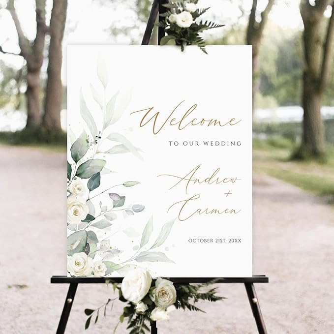 Generic Wedding Sign, 18x27 inches, Plastic, Boho, Natural, Earthy, Wedding, Marriage Ceremony