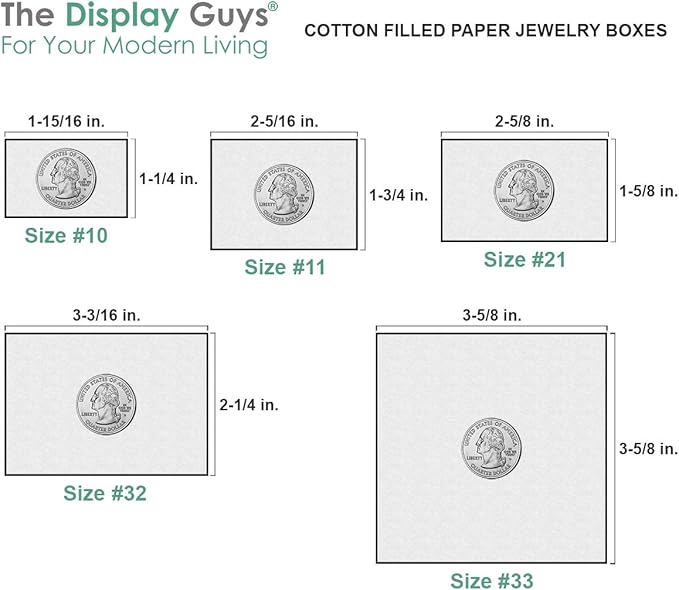 TheDisplayGuys - 25-Pack #53 Kraft Paper Cardboard Gift Boxes/Jewelry Cases w. Cotton Padding & Lid - Pearl Teal - (5.4" x 3.9" x 1.0")