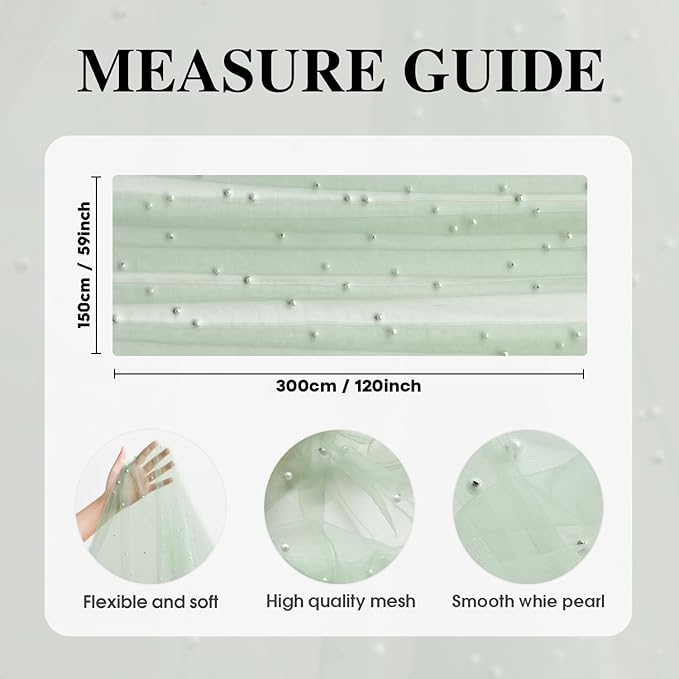 Artoid Mode Pearl Grass Green Gauze Table Runner 59x120 Inch , Seasonal Sheer Kitchen Dining Holiday Wedding Birthday Baby Shower Table Decor for Home Party