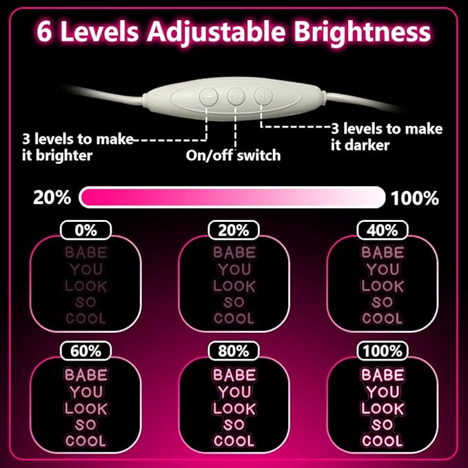 Babe You Look So Cool Neon Sign,Pink Dimmable LED Light Signs for Wall Art Decor,Backdrop for Game Room Bar Bedroom Club Party Man Cave,Gift for Boys Teen Men USB Powered（14.2"*8.4"）
