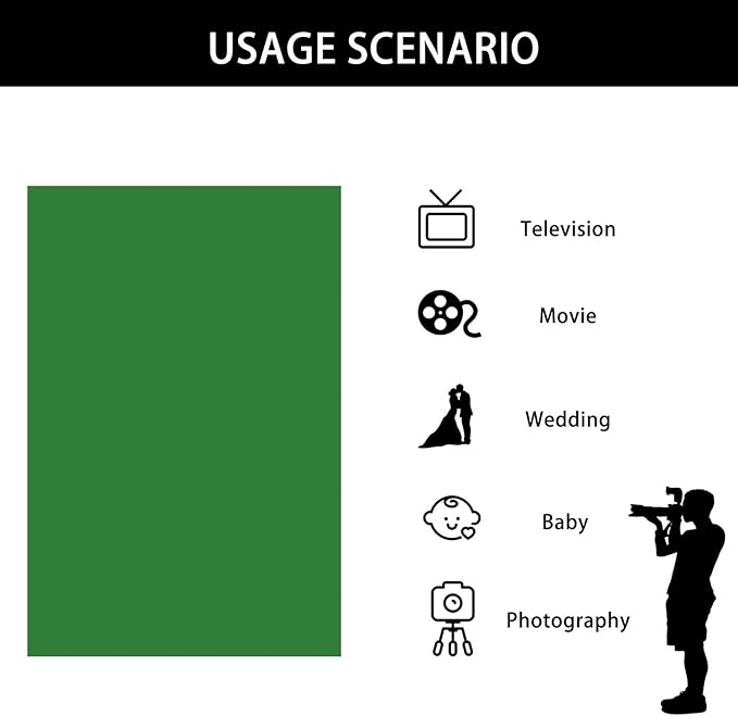 ISSUNTEX 6X9 ft Background Muslin Backdrop, Photo Studio, Collapsible High Density Screen for Video Photography and Television-Blue/Green