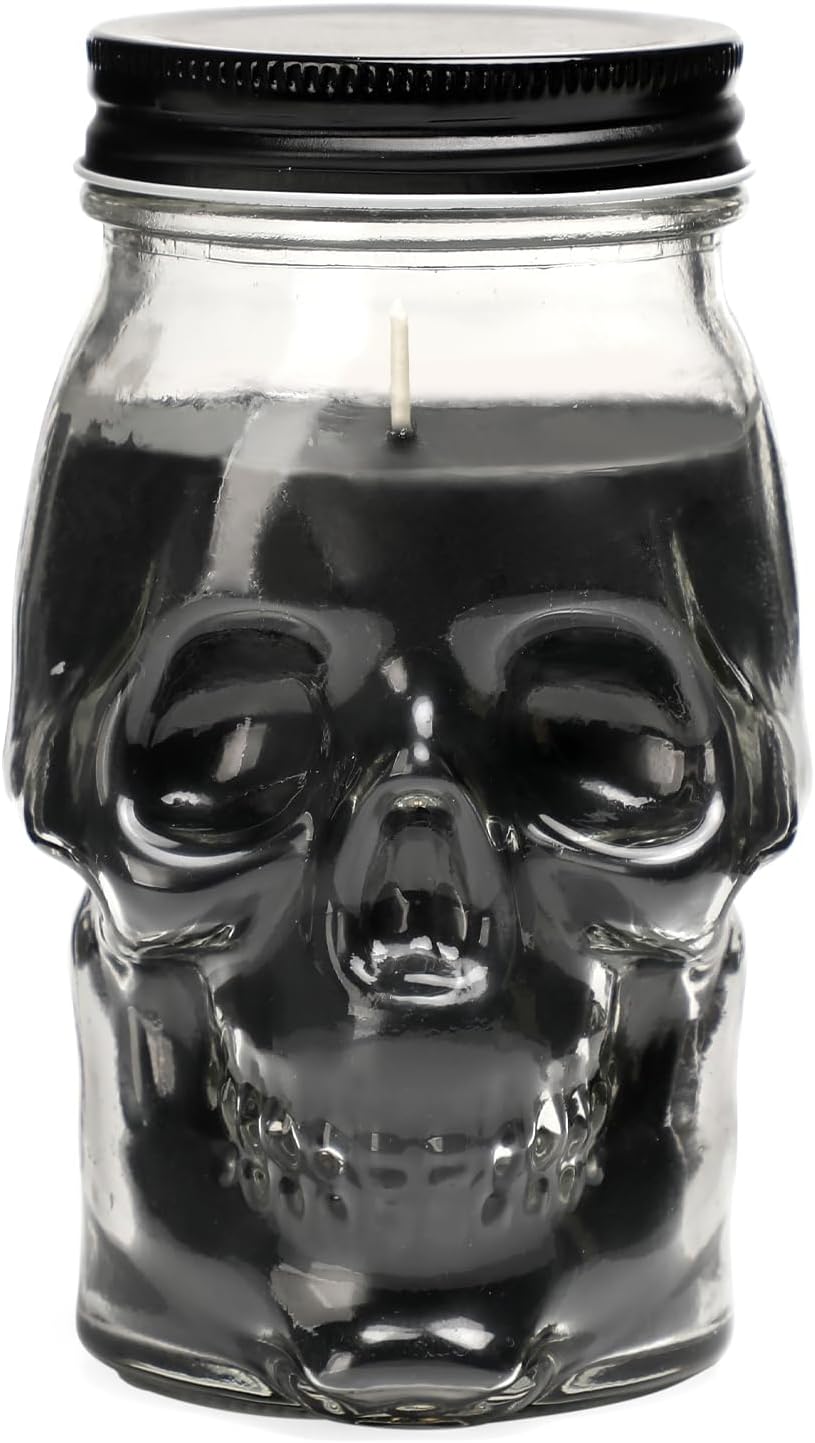 Gothic Skull Candle, Large Skull Candle Halloween Gothic Decorations for Home Table Bar Indoor Room,Scary Halloween Decorations Indoor Black