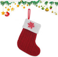 Estivaux Mini Christmas Stockings Xmas Fireplace Hanging Stockings Burgundy Red Knit Stocking Winter Snowflake Stockings Gift Holding Bag for Home Christmas Decorations Party Favor Supplies