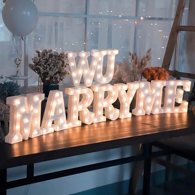 MUMUXI Marquee Light Up Letters | Large Light Up Numbers | Battery Powered and Bright with Every Letter of The Alphabet | for Wedding, Birthday, Party, Celebration, Christmas or Home Decoration (G)