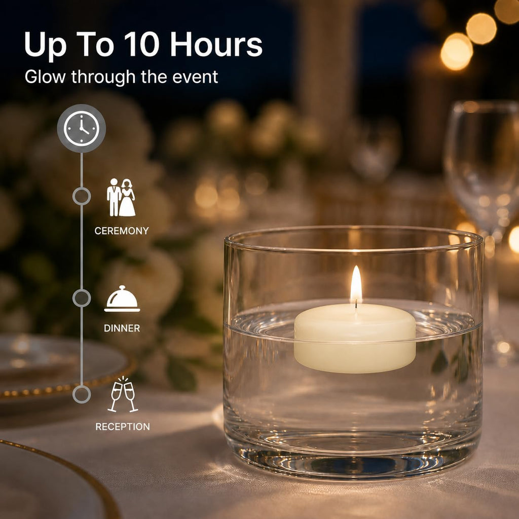 yummi Case of 18 3" Ivory Floating Candles