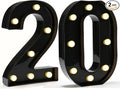 Pooqla Light Up Numbers, Decorative Marquee Number Light Sign for 20th Birthday Party Decor, LED Battery Powered Lighted Sign for Party, Lighted Number 20 for Wall Home Anniversary Decoration