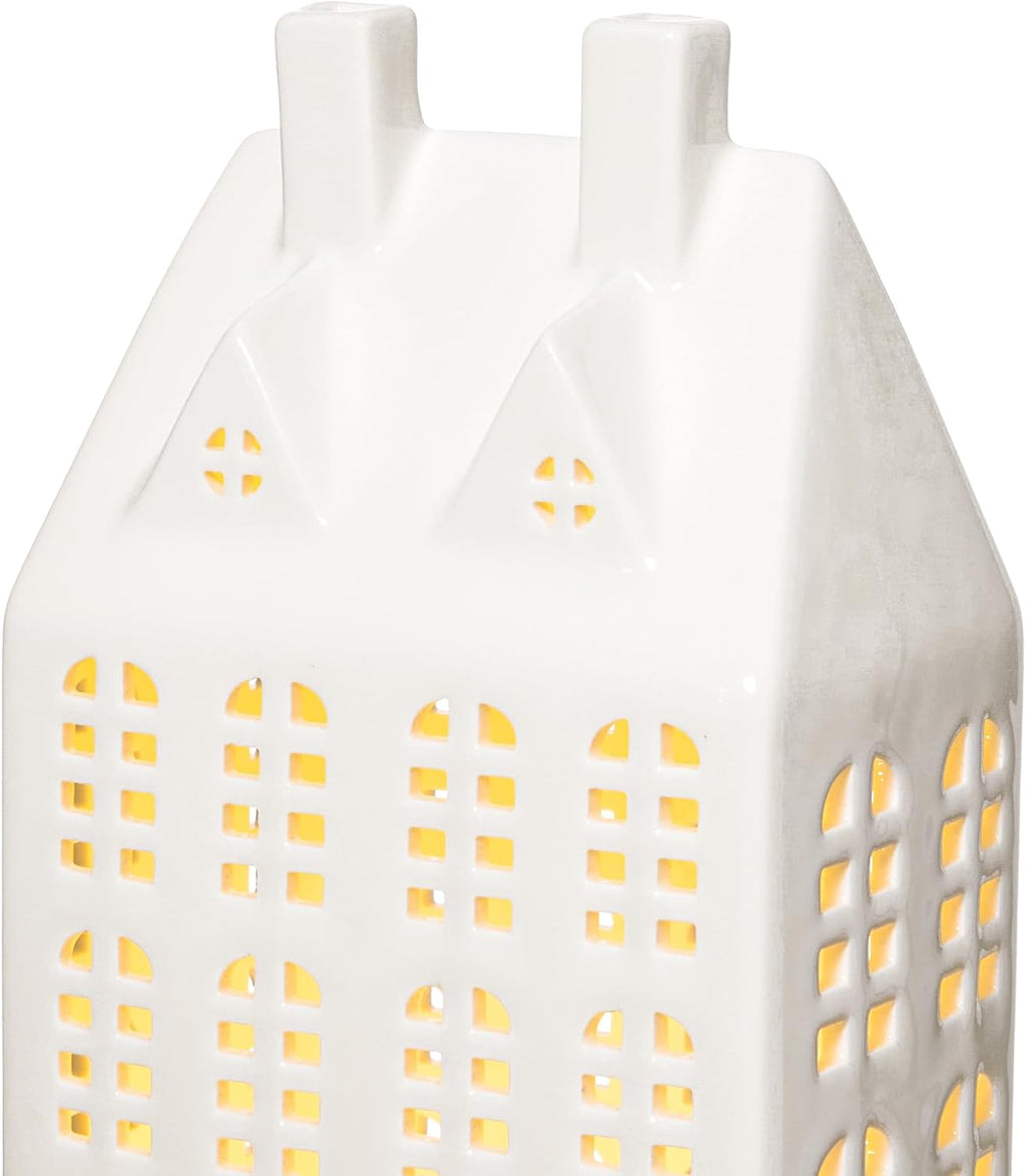 dn deconation light up christmas village house, white, package contents