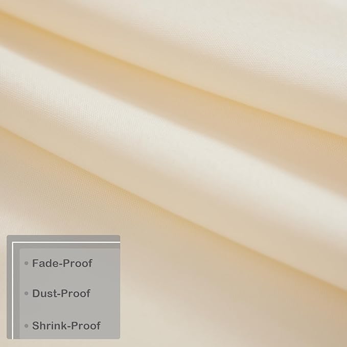 Small Round Beige Tablecloth 24 Inch Polyester Fabric Washable Table Cover Decorative Wrinkle Resistant Solid Color Table Cloth for Nightstand Party Wedding Camping