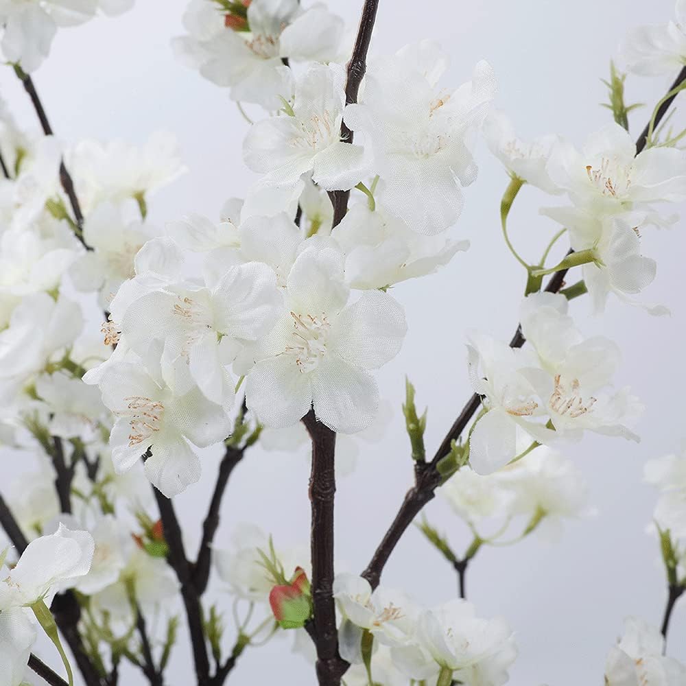 LESING 4pcs Artificial Cherry Blossom Flowers, 41.4" Realistic Fake Silk...