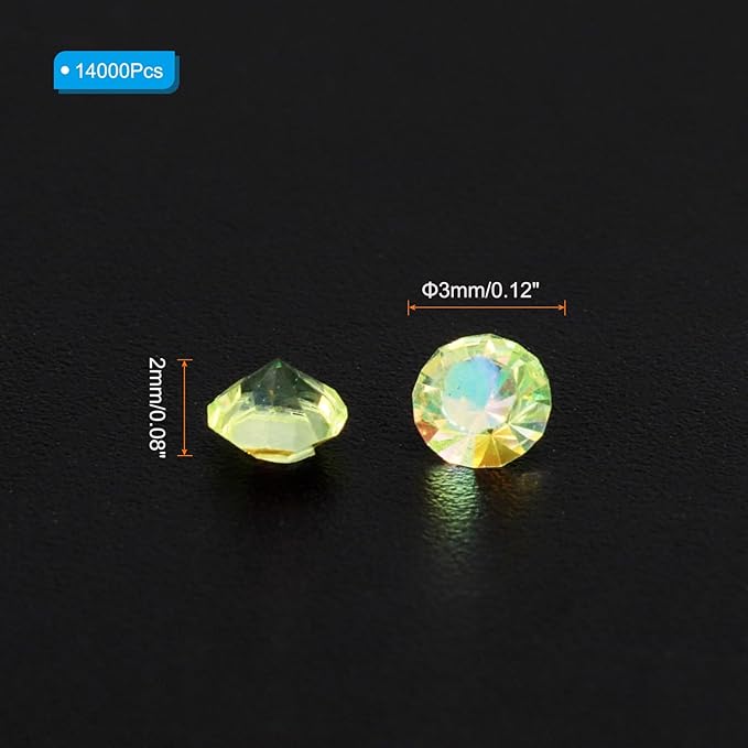PATIKIL 14000Pcs Wedding Table Scatter Confetti Crystals 3mm Acrylic Diamonds Vase Fillers Gems for Table Centerpiece Decorations Bridal Shower Party, Chartreuse AB