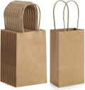 BagDream 50 Pack 3.5x2.4x6.7 Inches Small Kraft Paper Gift Bags with Handles Bulk Mini Party Favor Bags Candy Bags 100% Recyclable Brown Paper Bag