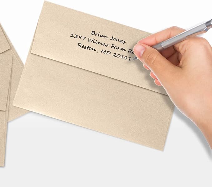 LUXPaper A7 Invitation Envelopes | Peel & Press | 5 1/4" x 7 1/4" | Taupe Metallic | 80lb. Text | 1,000 Qty