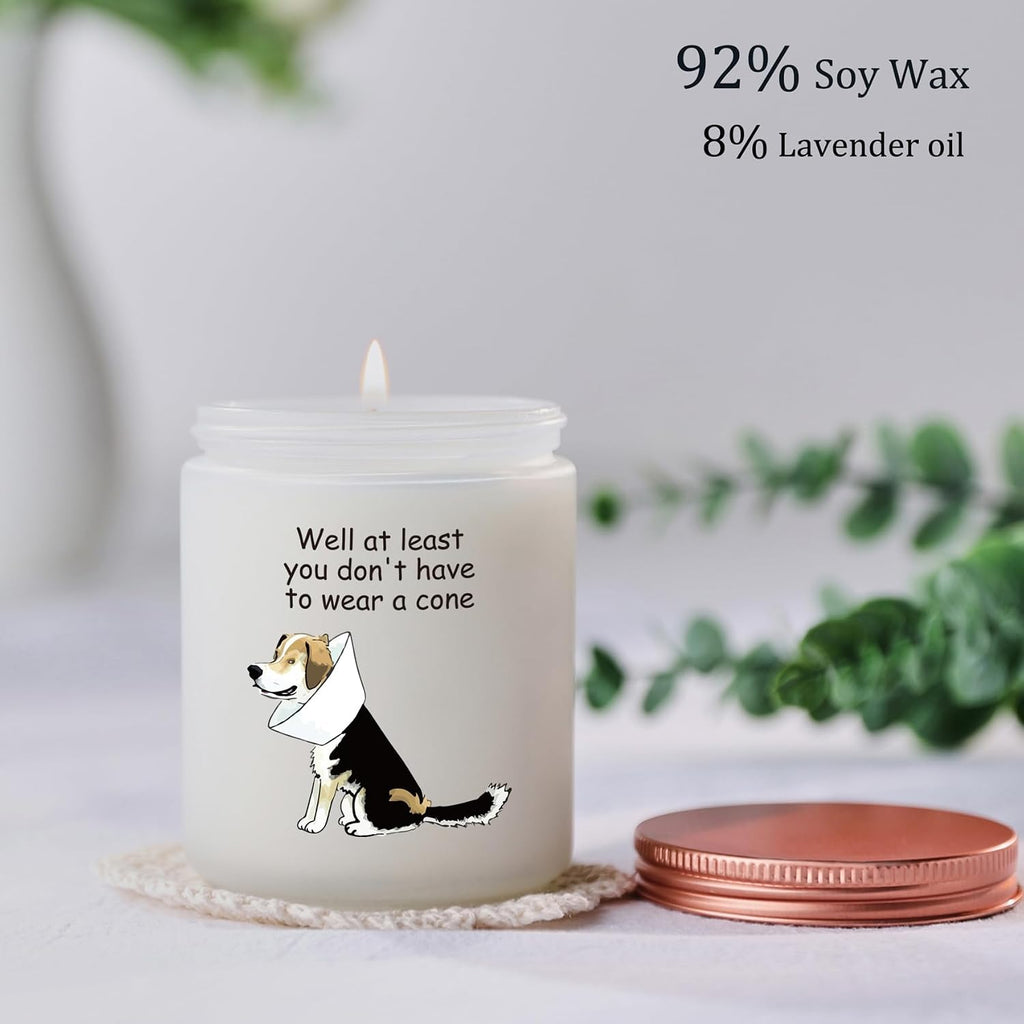 Get Well Soon Gifts for Women Men, Funny After Surgery Recovery Feel Better Encouragement Gifts for Dog Lover Dog Mom Dad - Lavander Scented Candles