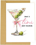 Espresso Martini Birthday Card-Funny Coffee & Cocktail Greeting Card for Women Best Friend Sister Daughter Wife-A Tini Bit Older Birthday Gift (Water-color-Tini-1)