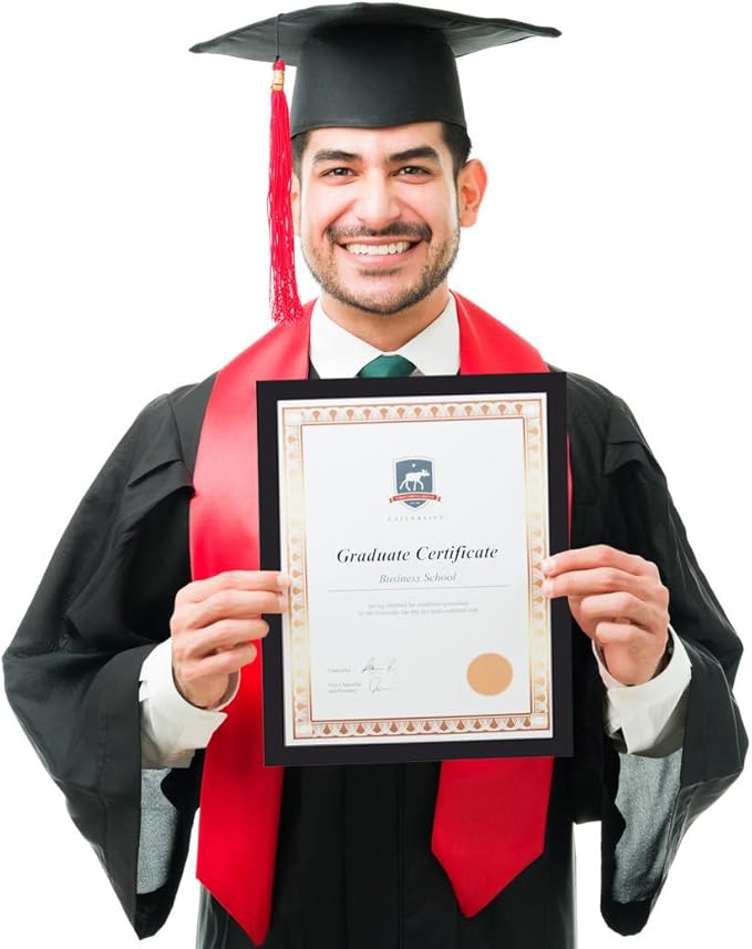 KTKDE 8.5 by 11 Picture Frame Black, Picture Frames 8.5 x 11frame with Shatter Resistant Plexiglass for Wall Mounting Display Horizontally or Vertically Hanging, Diploma Certificate Frames 8.5 x 11