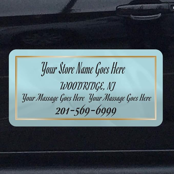 Car Magnet Signs Custom - 24"x12" (Set of 2), 30-mil Thickness with Rounded Corners (Teal)
