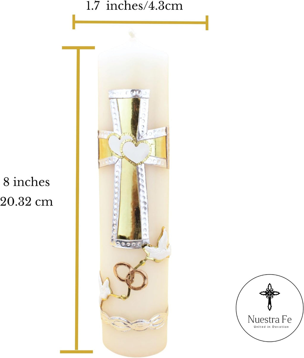 Authenthic Unity Candles for Wedding Ceremony Set Made by Mexican Artisans at La Villa de Guadalupe | Wedding Candles for Ceremony | Unity Candle Set | Memorial Candle for Weddin Ceremony