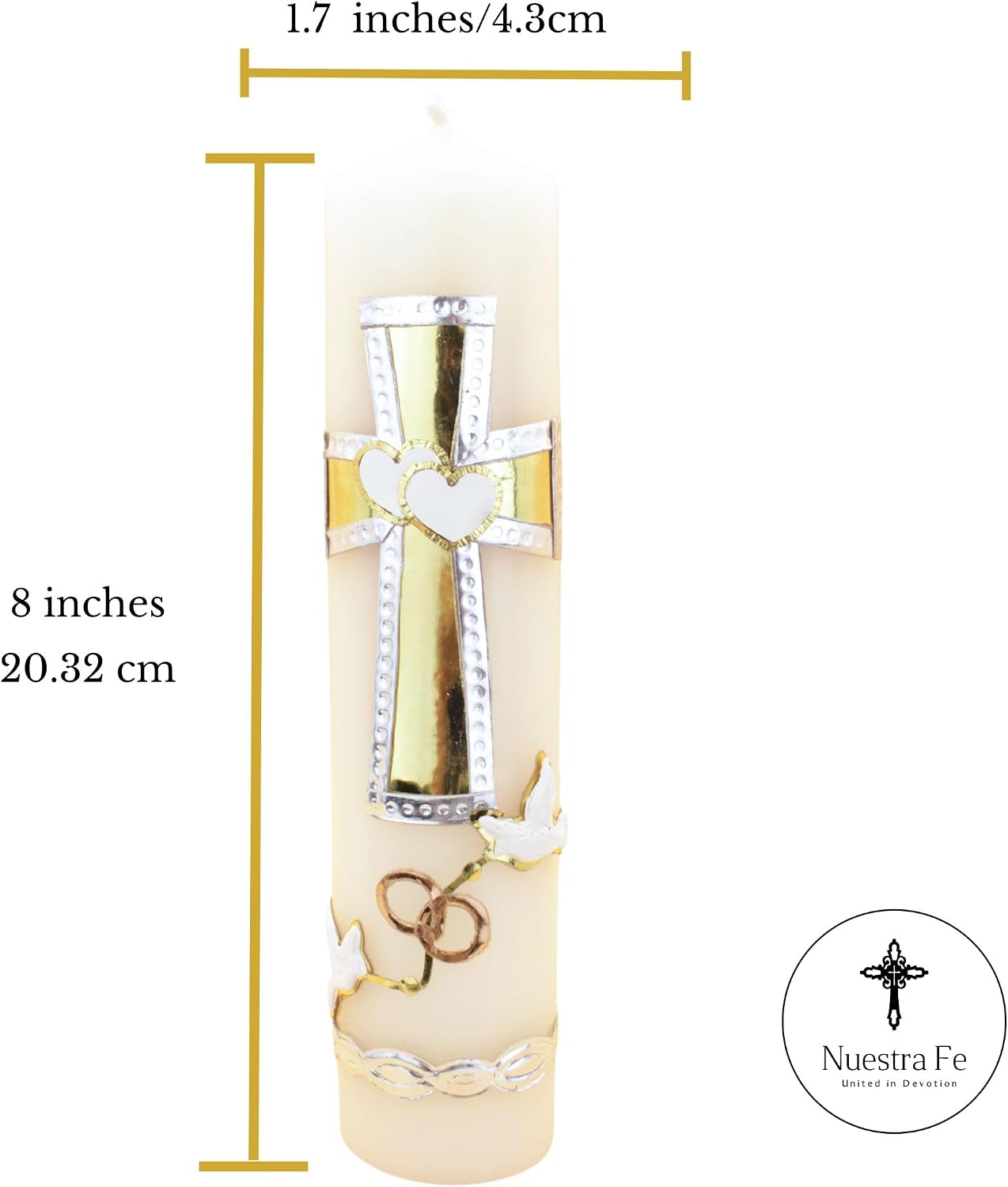 Authenthic Unity Candles for Wedding Ceremony Set Made by Mexican Artisans at La Villa de Guadalupe | Wedding Candles for Ceremony | Unity Candle Set | Memorial Candle for Weddin Ceremony