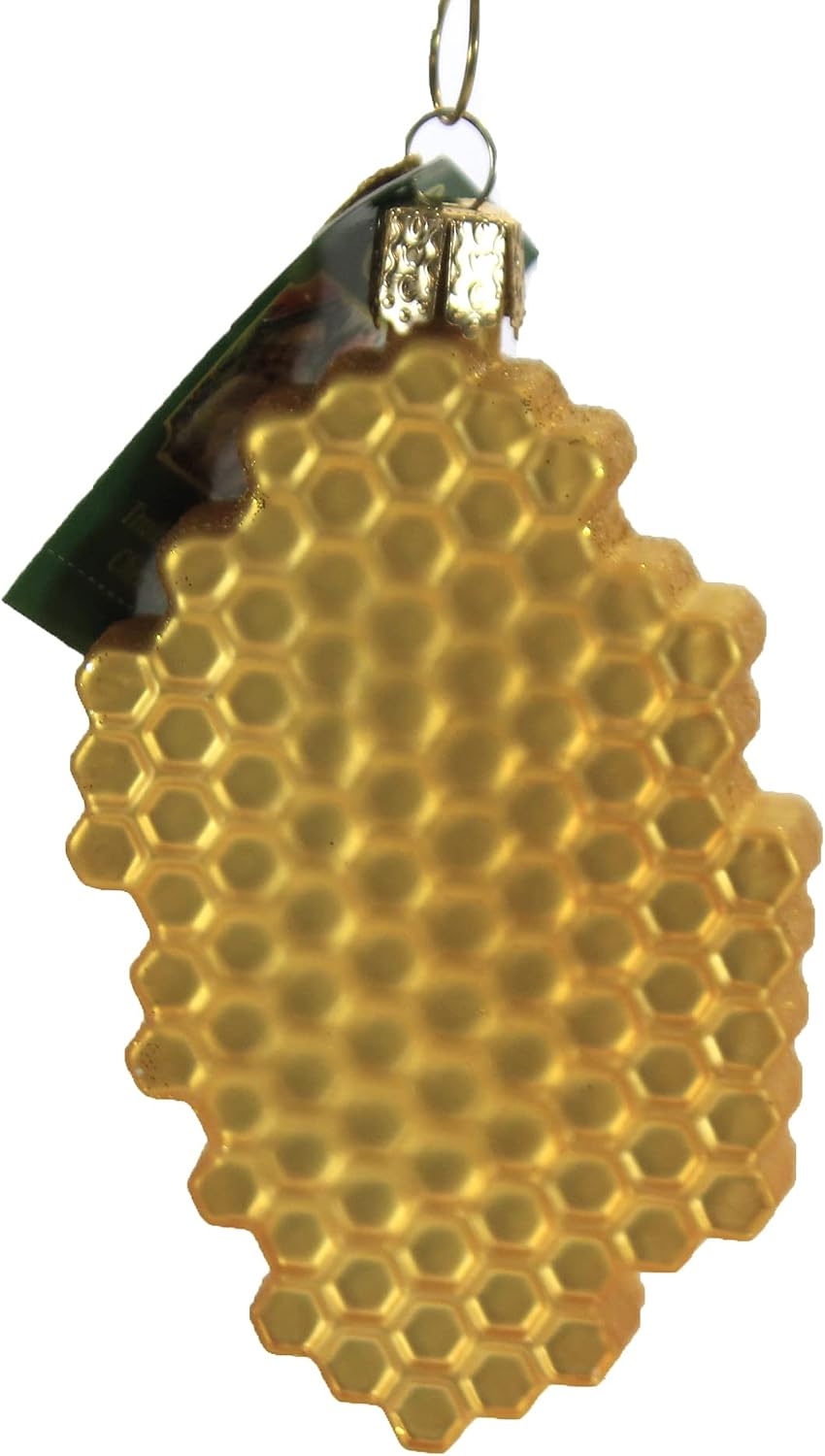 Old World Christmas Honeycomb Glass Blown Ornament for Christmas Tree, Handcrafted Holiday Decoration, Bee Collection