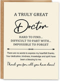Doctor Thank You Card, Doctor Appreciation Card, Thank You Gift for Doctor with Kraft Envelope and Gold Seal Sticker