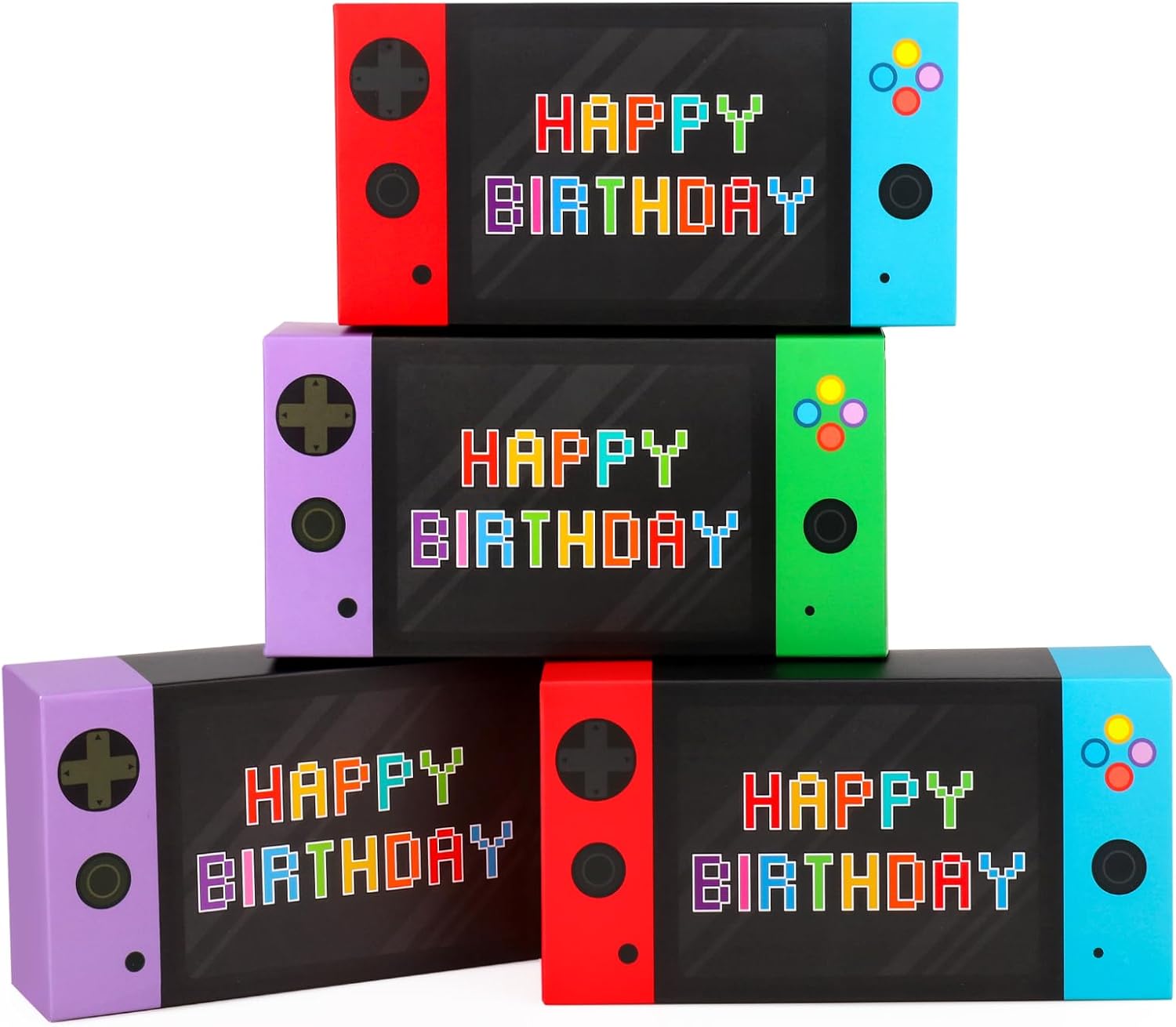 Party Decorations 16 Pack - Video Game Party Favor Boxes for Kids Boys 8-12 - Happy Birthday Game Paper Party Boxes - Goodie Treat Candy Gift Bags