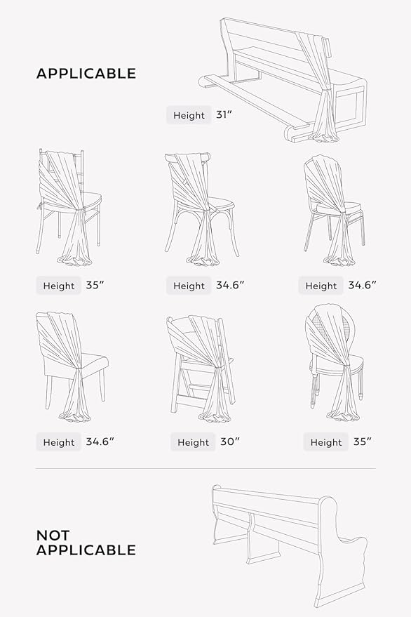 Ling's moment Wedding Chair Sashes Cover Aisle Decorations Draping Fabric Wrinkle-Free with Tie 16 Pcs Sage & Milky Green for Party Ceremony Reception Floral Arrangement Banquet Outdoor Decor