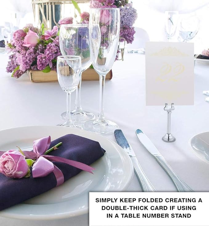 Paisley Wedding Table Numbers (Select Color/Quantity), Champagne, Ivory, 1-90, Double Sided, Tent or Use in a Stand, Great for Parties & Restaurants - Made in the USA
