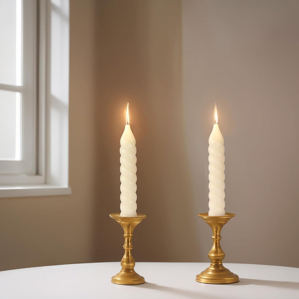 5 Inch Spirat Tapared Candles 10 Pack,0.78" Diameter Ivory Naturel Bee Candles Candlestick,7 Hours Long Lasting Smokeless and Unscented for Home Decoration
