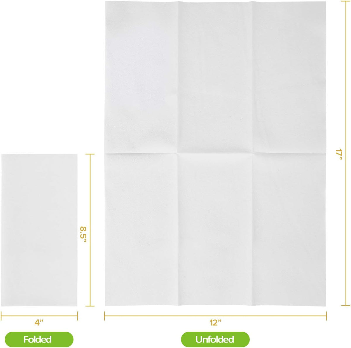 FOCUSLINE 480 Disposable Guest Towels for Bathroom, Linen-Feel Hand Towels