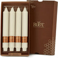 Root Candles 4-Count Unscented Dinner Candles Dripless Beeswax Enhanced Smooth Collenette Boxed Candle Set, 9-Inch, Ivory