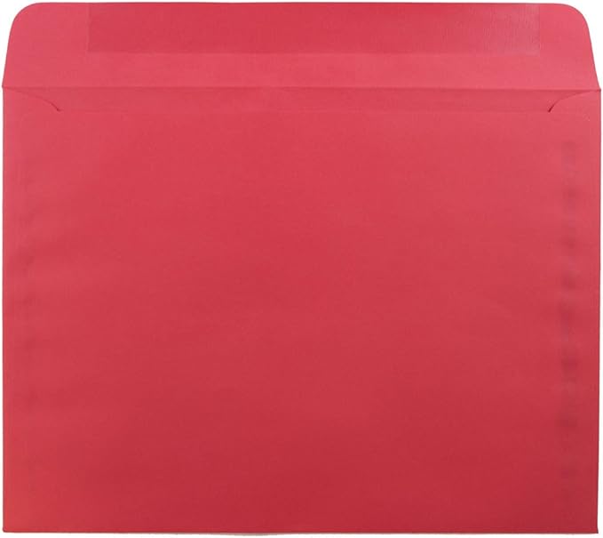 JAM PAPER 9 x 12 Booklet Colored Recycled Envelopes - Red Recycled - 50/Pack