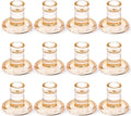12pcs Amber Taper Candle Holders, Glass Crystal Candlestick Holders Bulk, Clear Candle Holders for Dining Table Centerpiece