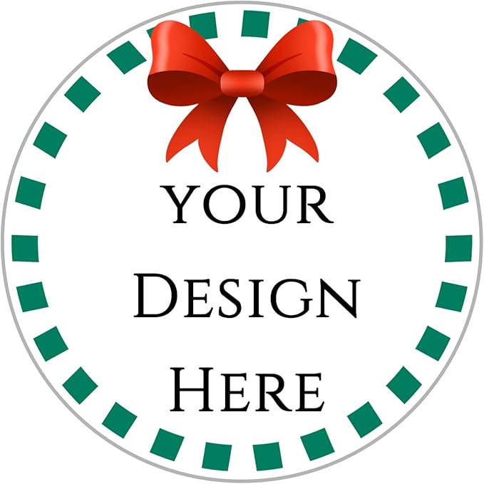 100-1000pcs Custom Stickers Merry Christmas Stickers Personalized Labels Adhesive Xmas Decorative Envelope Seals Stickers for Cards Gift Boxes(Round-9)