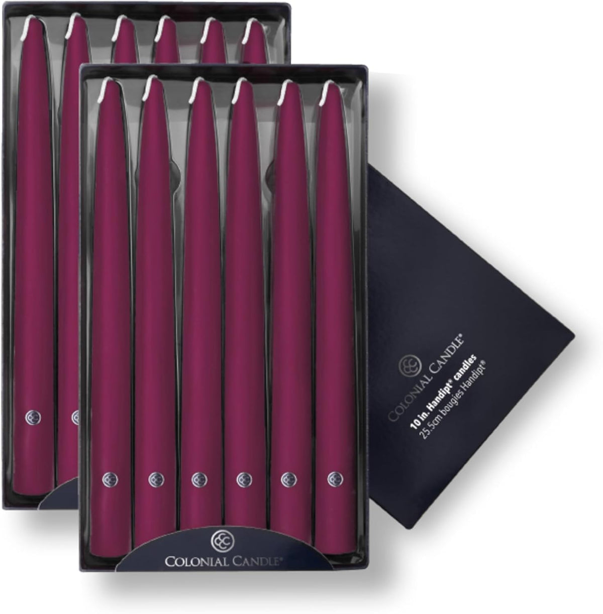 Colonial Candle Unscented Taper Candle, Handipt Collection, Mulberry, 10 in, ...