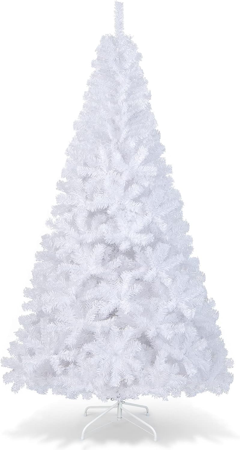 happygrill 7 feet white christmas tree artificial xmas, main product view