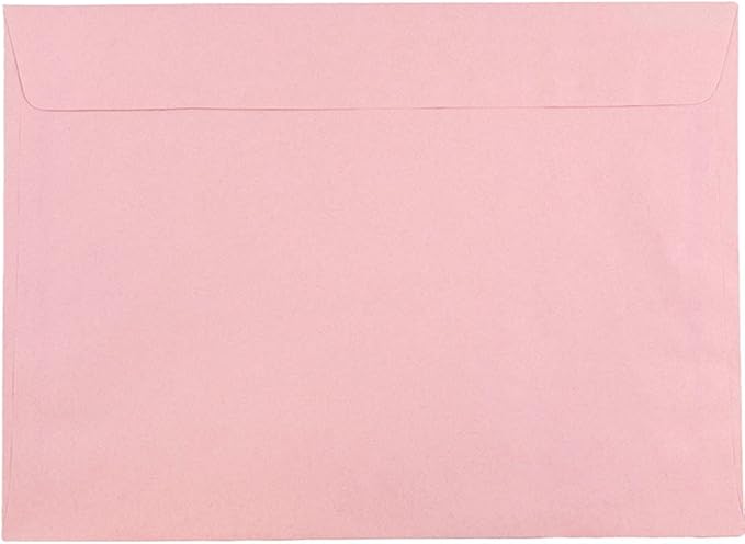 JAM PAPER 9 x 12 Booklet Premium Envelopes - Baby Pink Pastel - 50/Pack