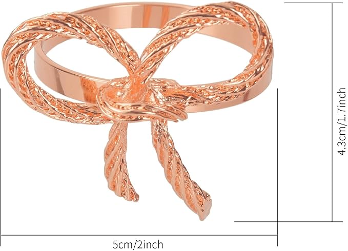 Pack of 12 Napkin Rings Alloy Hollow Out Flower Napkin Holder Dinning Table Napkin Ring for Dinner Parties Wedding Banquet Table Setting Family Gatherings Table Decor（Rose Gold，12）