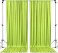 AK TRADING CO. 10 feet x 8 feet Polyester Backdrop Drapes Curtains Panels with Rod Pockets - Wedding Ceremony Party Home Window Decorations - Light Green, 2 Pack