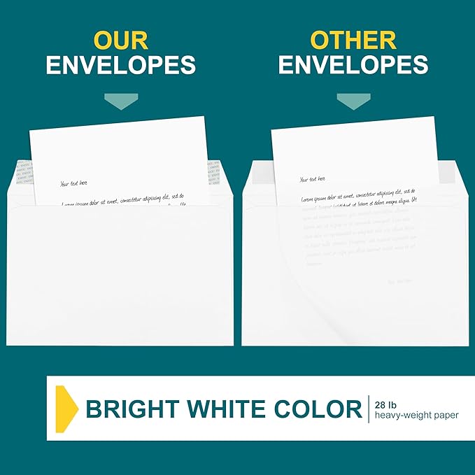 6x9 Booklet Envelopes - 250 Pack - Self Seal Mailing Envelopes - White Letter With Peel & Seal Closure - Open-Side - 28 Lb Paper - Plain for Business and Personal Use