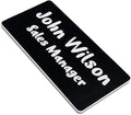 SINYUDUN Custom Engraved Name Tag Badges for Business, Personalized Identification with Pin, Magnetic, Adhesive, or Blank Backing, 1.5"x3", Black Text