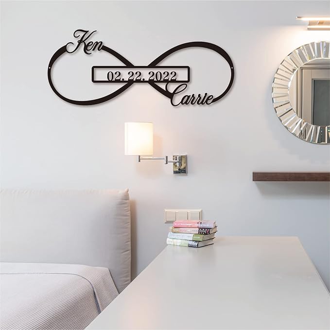 Personalized Infinity Symbol, Metal Love Sign, Love Sign Infinity Heart Sign Metal Wall Decor, Metal Wall Art Decor, Valentine'S Day Gift For Her, Personalized Anniversary Wedding Gift For Couple